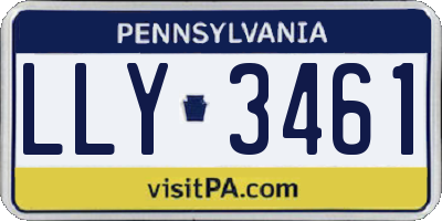 PA license plate LLY3461