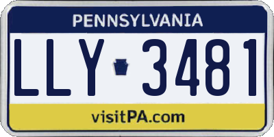 PA license plate LLY3481