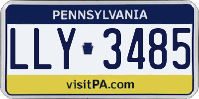 PA license plate LLY3485
