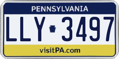 PA license plate LLY3497