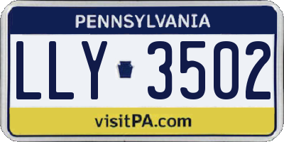 PA license plate LLY3502
