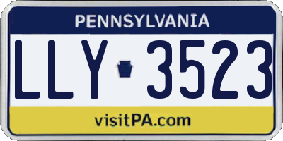 PA license plate LLY3523