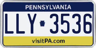 PA license plate LLY3536