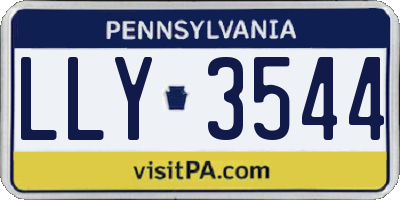 PA license plate LLY3544