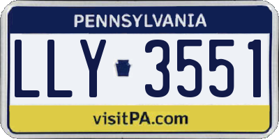 PA license plate LLY3551