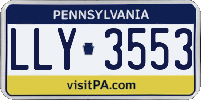 PA license plate LLY3553
