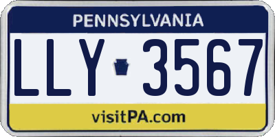 PA license plate LLY3567