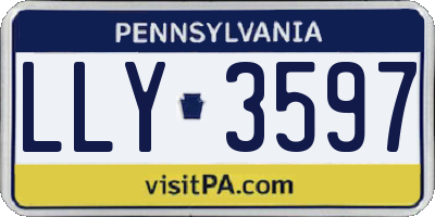 PA license plate LLY3597