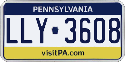 PA license plate LLY3608