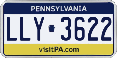PA license plate LLY3622