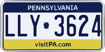 PA license plate LLY3624