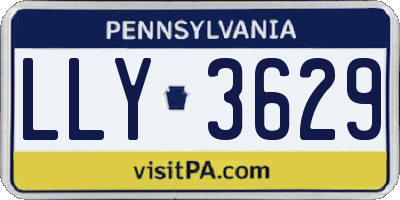 PA license plate LLY3629