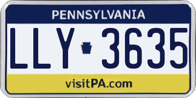 PA license plate LLY3635