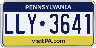PA license plate LLY3641