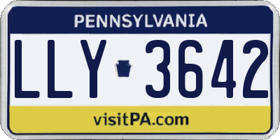 PA license plate LLY3642