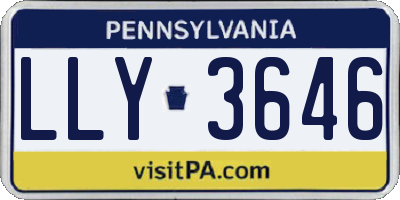 PA license plate LLY3646