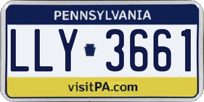 PA license plate LLY3661