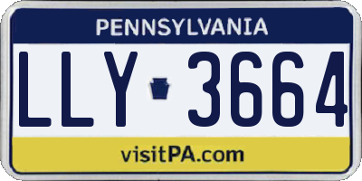 PA license plate LLY3664