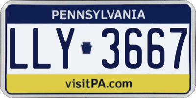 PA license plate LLY3667