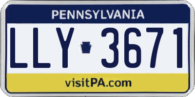 PA license plate LLY3671
