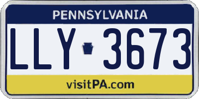 PA license plate LLY3673