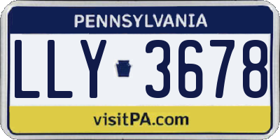 PA license plate LLY3678