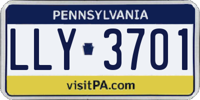PA license plate LLY3701