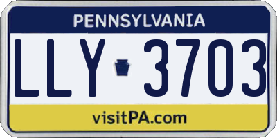 PA license plate LLY3703