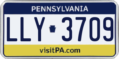 PA license plate LLY3709