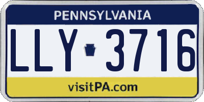 PA license plate LLY3716