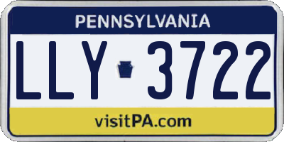 PA license plate LLY3722