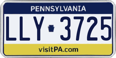 PA license plate LLY3725