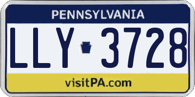 PA license plate LLY3728