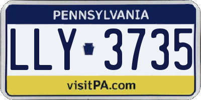 PA license plate LLY3735