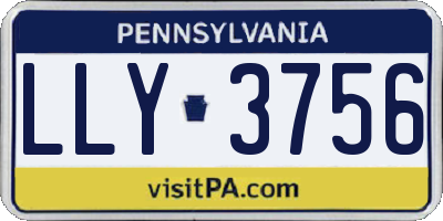 PA license plate LLY3756