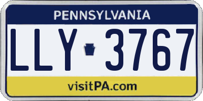 PA license plate LLY3767