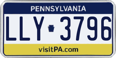 PA license plate LLY3796