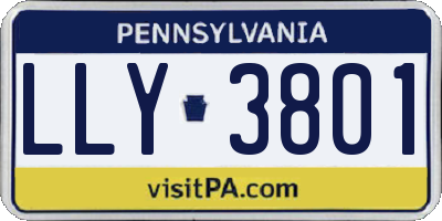 PA license plate LLY3801