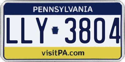 PA license plate LLY3804