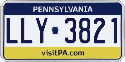 PA license plate LLY3821