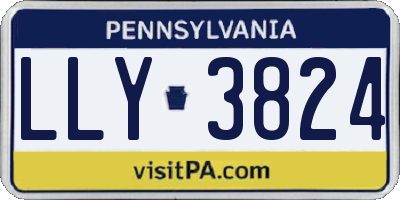 PA license plate LLY3824