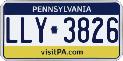 PA license plate LLY3826