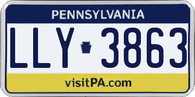 PA license plate LLY3863