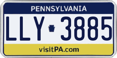 PA license plate LLY3885