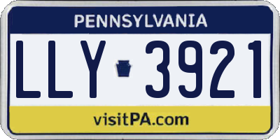 PA license plate LLY3921