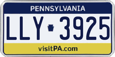 PA license plate LLY3925