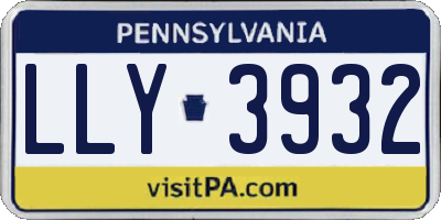 PA license plate LLY3932