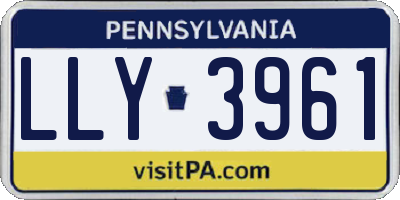 PA license plate LLY3961