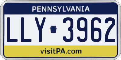 PA license plate LLY3962