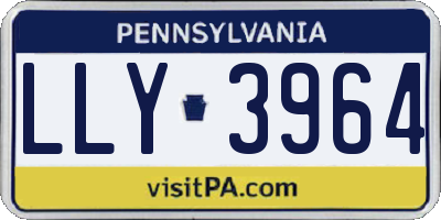 PA license plate LLY3964